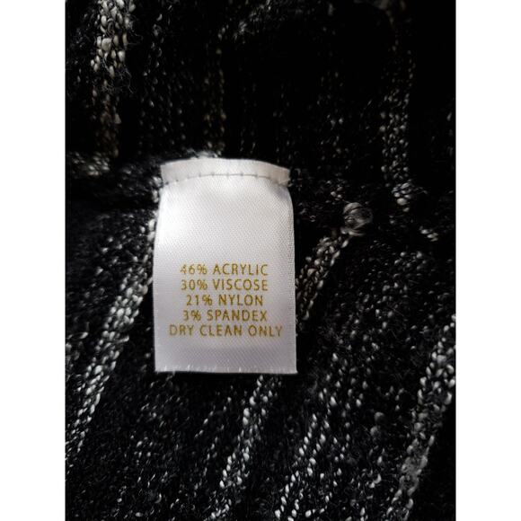 Nordstrom Studio 121 Fringe Trim Cardigan Black Clasp Close Medium - Picture 10 of 10